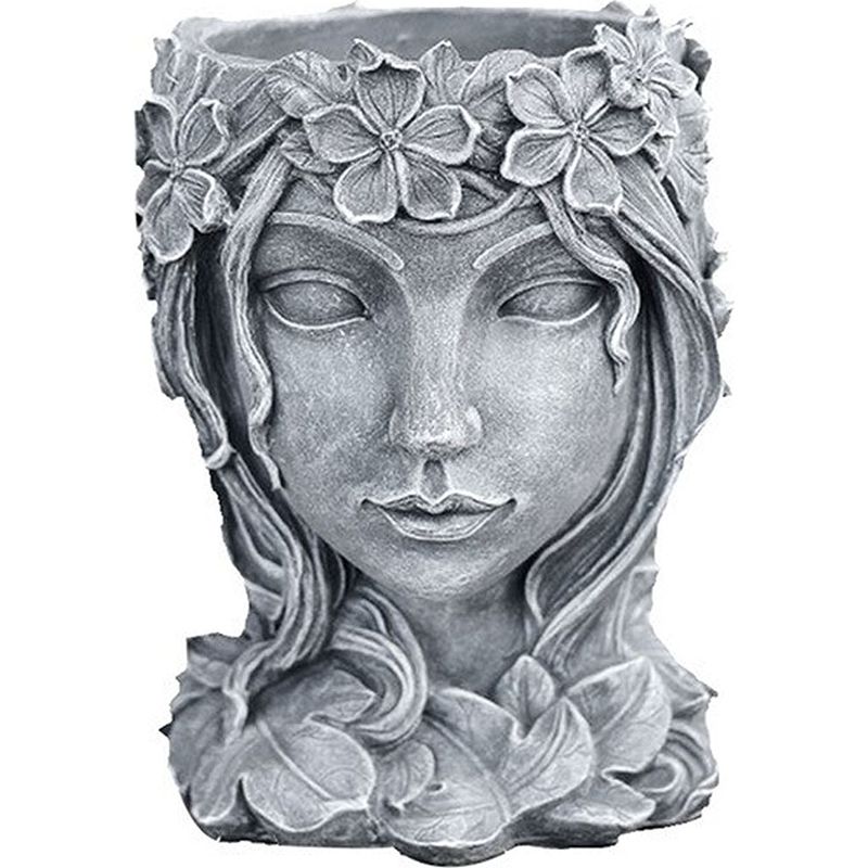 Robuster Und Atmungsaktiver Dekorativer Blumentopf Für Pflanzen – Mit Abflussloch Aus Grauem Kunstharz (abmessungen 20 X 15,8 X 14,5 Cm)