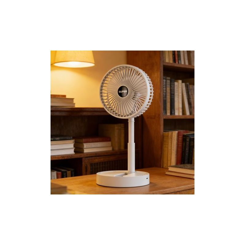 17 Cm Großer, Faltbarer Ventilator – Usb-aufladbar, 800 Mah Akku – 3 Geschwindigkeitsstufen – 180° Verstellbarer Winkel – Ideal Für Büro Und Camping