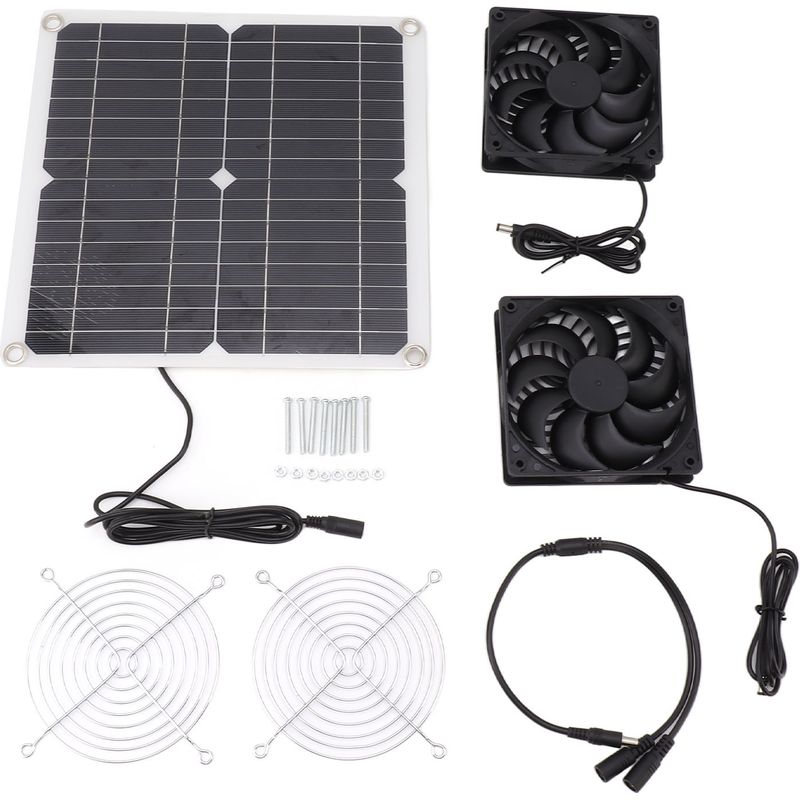Doppelter 12-w-12-v-solarventilator Mit Panel – 2er-pack Solarventilator-set Für Terrasse Und Camping