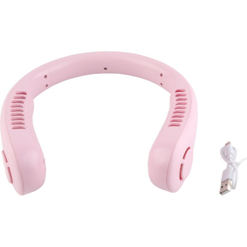 Usb-nackenventilator Ohne Rotorblätter – 3 Geschwindigkeitsstufen, Leiser Betrieb, Lange Akkulaufzeit (wiederaufladbar) Für Shopping, Reisen Und Sport – Pink, Abs, Lithium