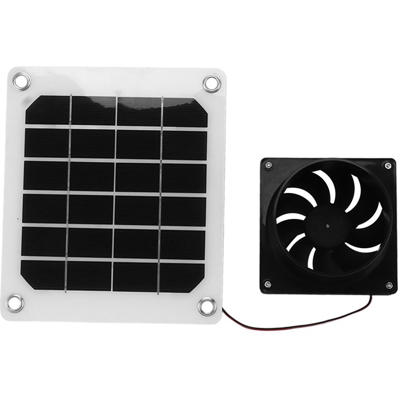 20-w-solarpanel-lüfterset Mit Schutzvorrichtung – Tragbarer 15-cm-abluftventilator Für Wohnungen, Haustiere Und Landhäuser – 1 Ventilator + 1 Solarpanel