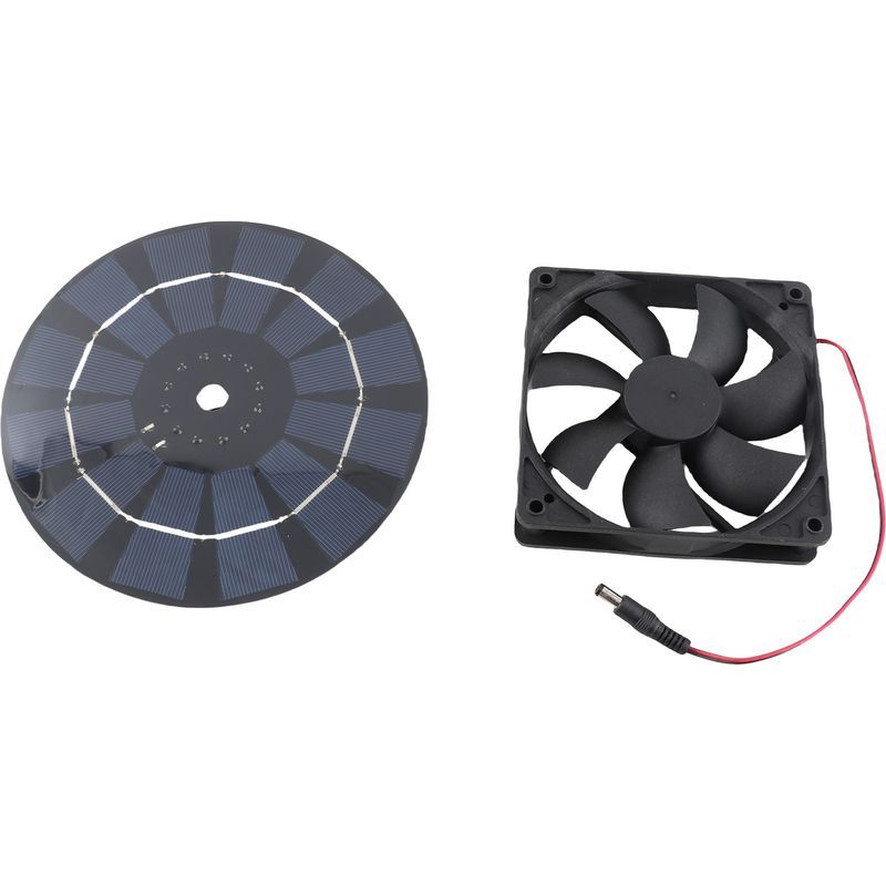 10-w-solar-abluftventilator Mit Monokristallinem Panel – Set Für Tierunterkünfte (haus, Hühnerstall), Wohnmobil Und Gewächshaus – 12-cm-ventilator Und 18-cm-panel