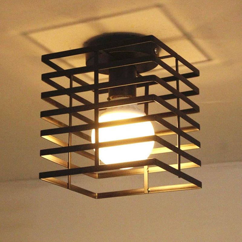 Vintage Industrie-metallkäfig-sechseck-pendelleuchte, Kronleuchter, Geometrisches Lampenschirmdesign, E27-fassung, Deckenleuchte Für Schlafzimmer, Café, Restaurant, Eingangsbereich, Flur, 16 Cm (würfe