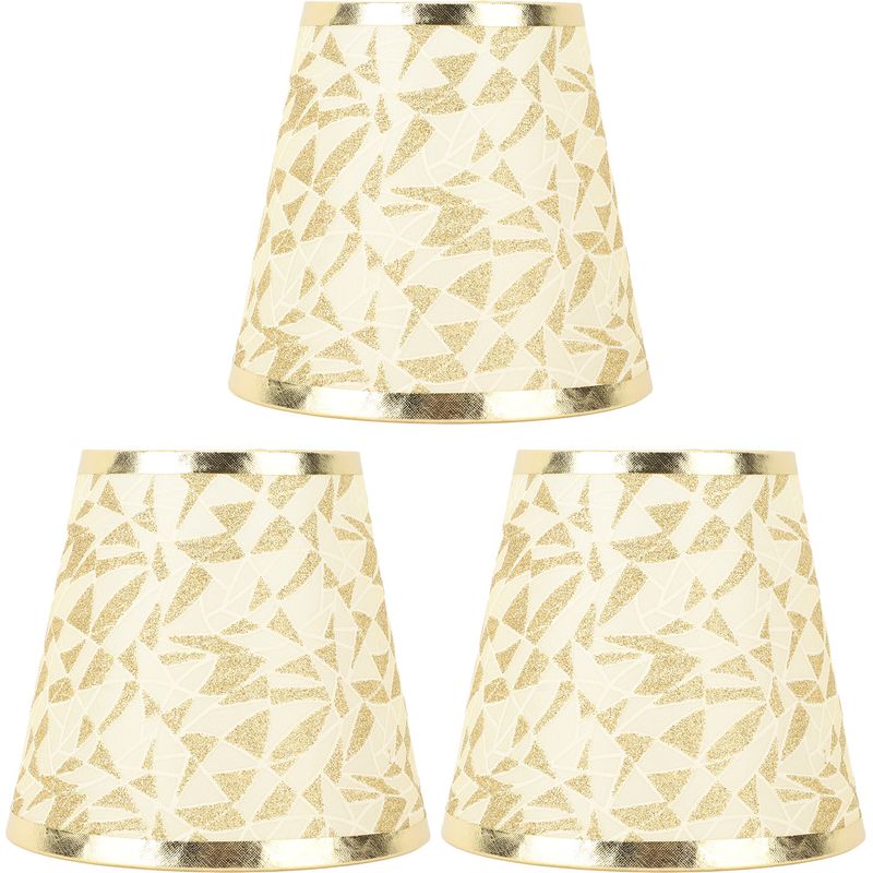 Moderner, Zylinderförmiger Lampenschirm Aus Textil Zum Aufclipsen Für E14-glühbirnen – Wandlampen Und Kronleuchter (3-teilig, Goldfarben)