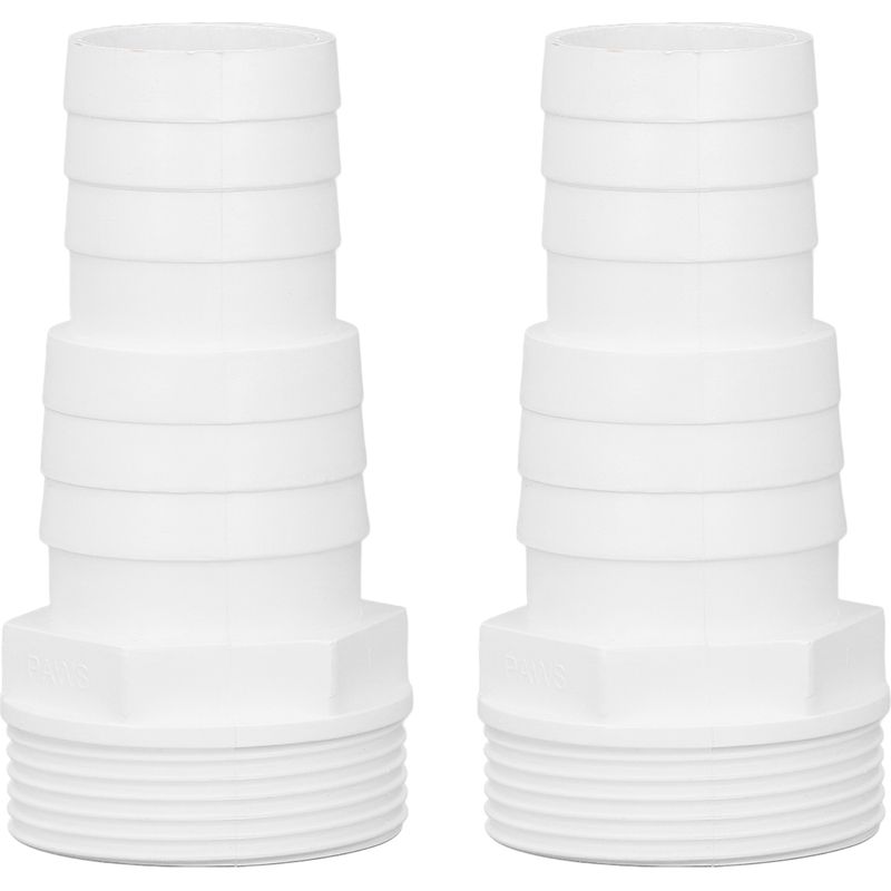 Adapter Für Teichfilterpumpen – Kompatibel Mit 32-38 Mm Schläuchen (47 Mm / 1,85 Zoll Außengewinde) – Robustes Kunststoffmaterial (2 Stück)