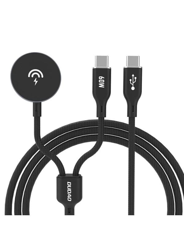 Dudao A12MaxC PD60W 2-in-1 Charger for Apple Watch / USB-C - Black