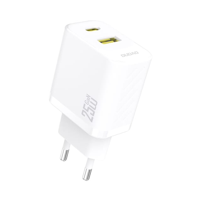 Dudao A26T GaN 25W USB-A USB-C Charger - White
