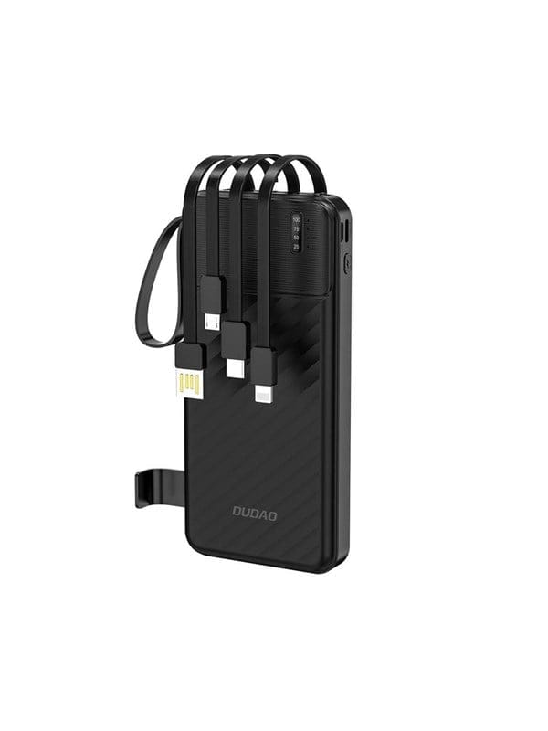 Dudao K11 10000mAh Powerbank with Built-in Cables - Black Powerbank (Akku) - schwarz - 10000 mAh