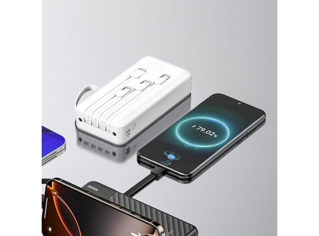 Dudao K11 Pro 20000mAh Powerbank with Built-in Cables - White Powerbank (Akku) - Weiß - 20000 mAh