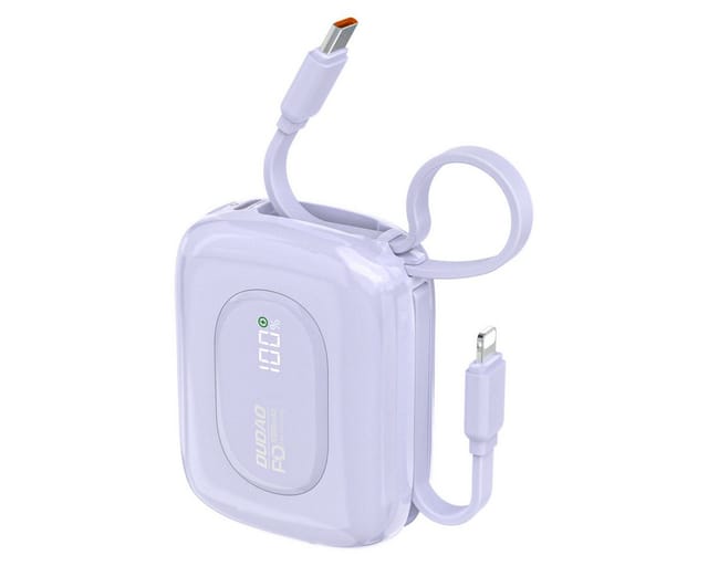 Dudao K32 22.5W 10000 mAh Powerbank with Built-in USB-C/ Lightning Cable - Purple Powerbank (Akku) - Purple - 10000 mAh