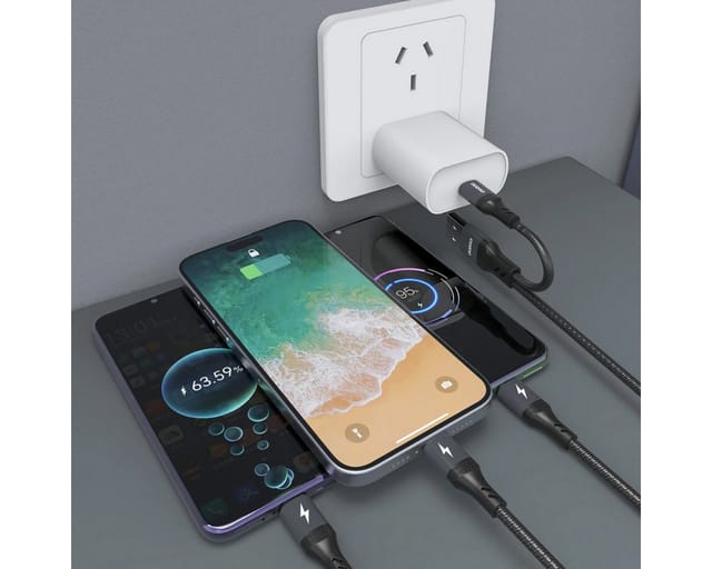 Dudao L3W USB-A/USB-C to Lightning/USB-C/MicroUSB 66W Cable - Black