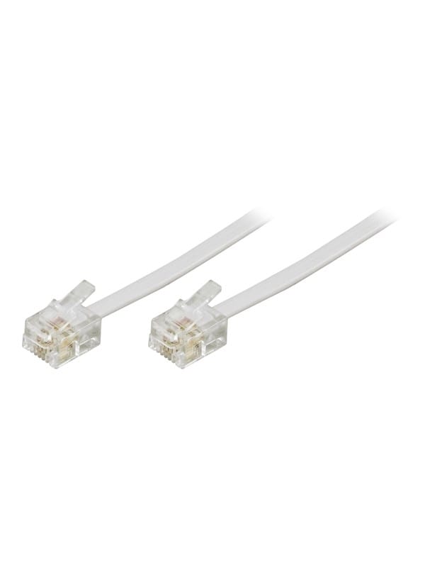 Deltaco DEL-163F - phone cable - 10 m - white - Weiß - 10 meter