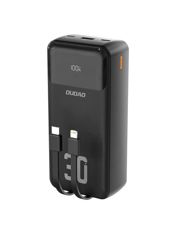 Dudao K15MAX PD 22.5 W Powerbank with Built-in Cables - Black Powerbank (Akku) - schwarz - 30000 mAh