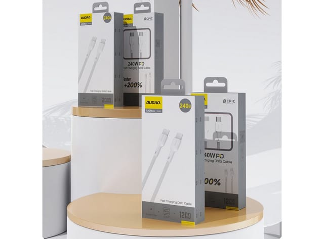 Dudao L9C Max 240W PD USB-C - USB-C 2m Cable - White