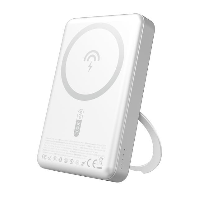 Dudao K28 10000mAh PD 22.5W MagSafe Powerbank with Metal Case and Ring Stand - Silver Powerbank (Akku) - silber - 10000 mAh
