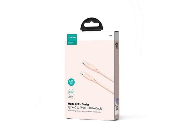 Joyroom Multi-Color Series S-A34 USB-C / USB-C PD 60W 1m Cable - Pink