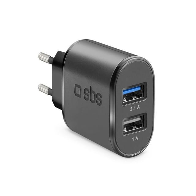 SBS 2100 mAh Charger - 2.1A + 1A - Black