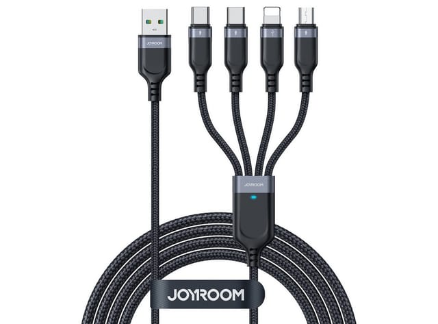 Joyroom Multi-Use Series S-A18 4in1 USB-A - USB-C / USB-C / Lightning / micro USB cable 1.2m - black