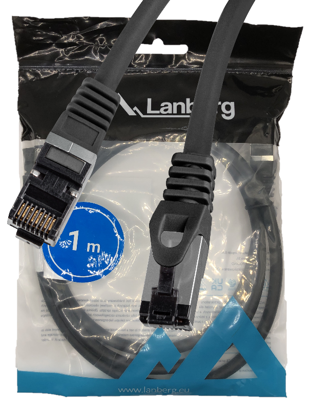 Lanberg patch cable - 1 m - black - Schwarz - 1m