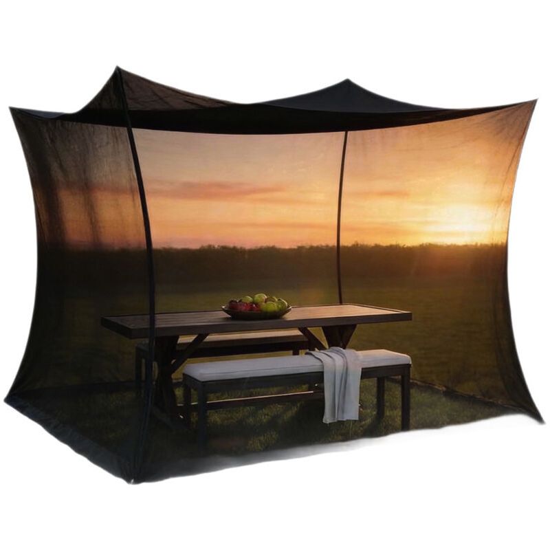 Schwarzes Moskitonetz Für Den Außenbereich, Insektenschutz Für Terrasse Und Grillplatz, Einflügelig, 220 × 200 × 250 Cm