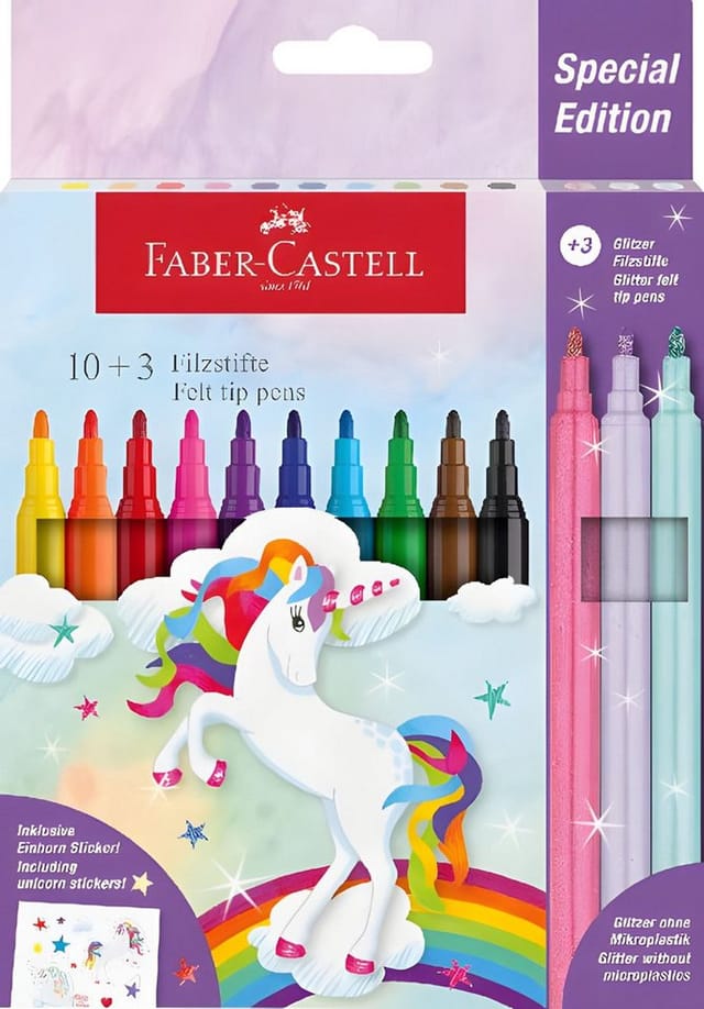 Faber-Castell Filzstift Einhorn 10+3 +Sticker