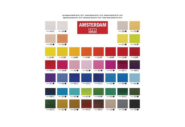 Bruynzeel Amsterdam Standard Series Acrylic Paint General Selection Set 20ml 48pcs.