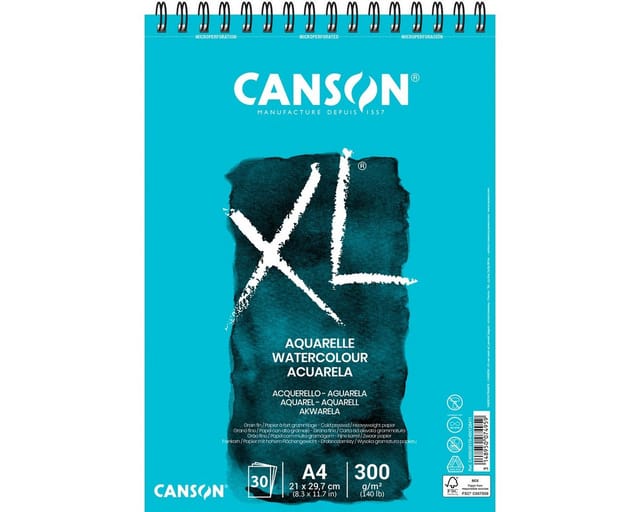 Canson XL Aquarelle CP A4 300G Spiral 30 SH