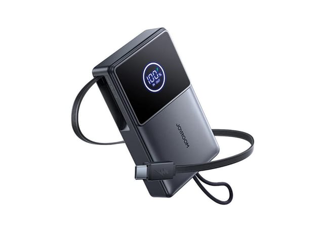 Joyroom JR-PR1 10000mAh 22.5W Powerbank with Built-in Retractable USB-C Cable - Black Powerbank (Akku) - schwarz - 10000 mAh
