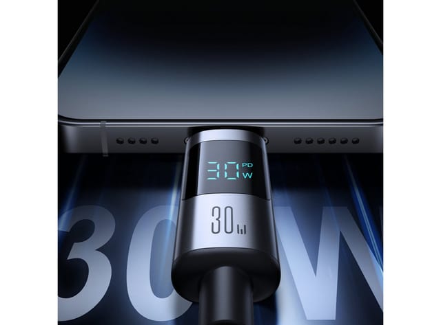 Joyroom S-A16 Pro Prism Series 30W USB-C - Lightning Cable with Display 1.2m - Black