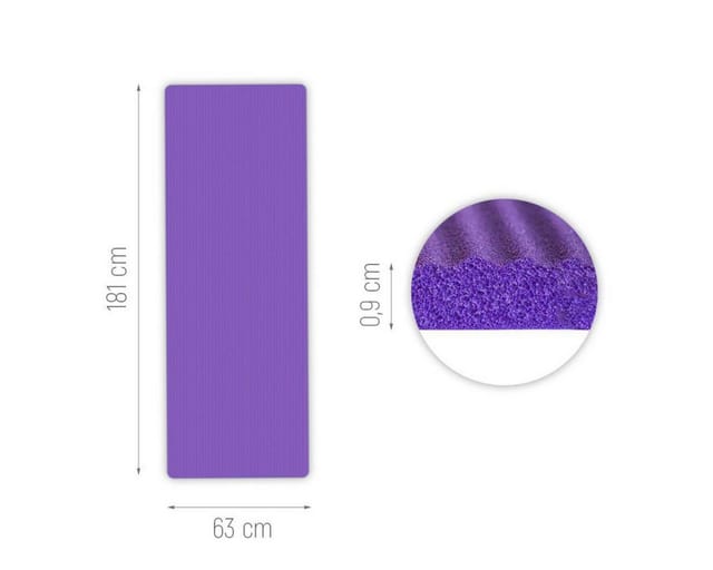 Wozinsky exercise mat 181 x 63 x 0.9 cm thick gymnastic yoga mat blue