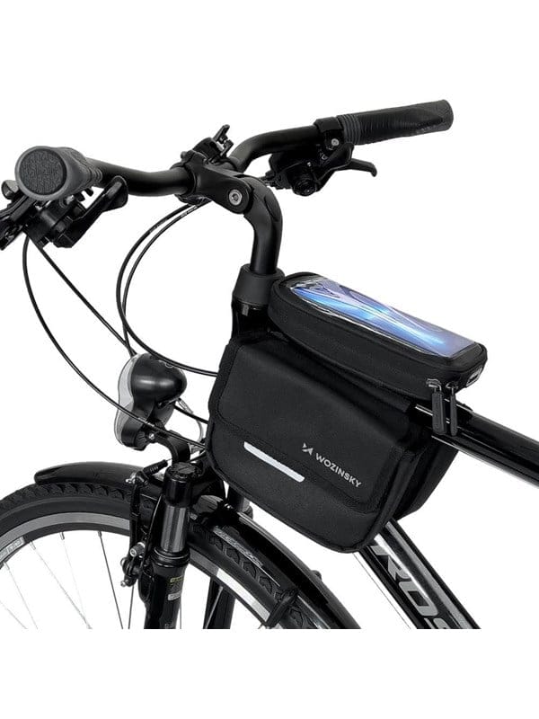 Wozinsky bicycle frame bag waterproof phone case 1.5l black (WBB26BK)