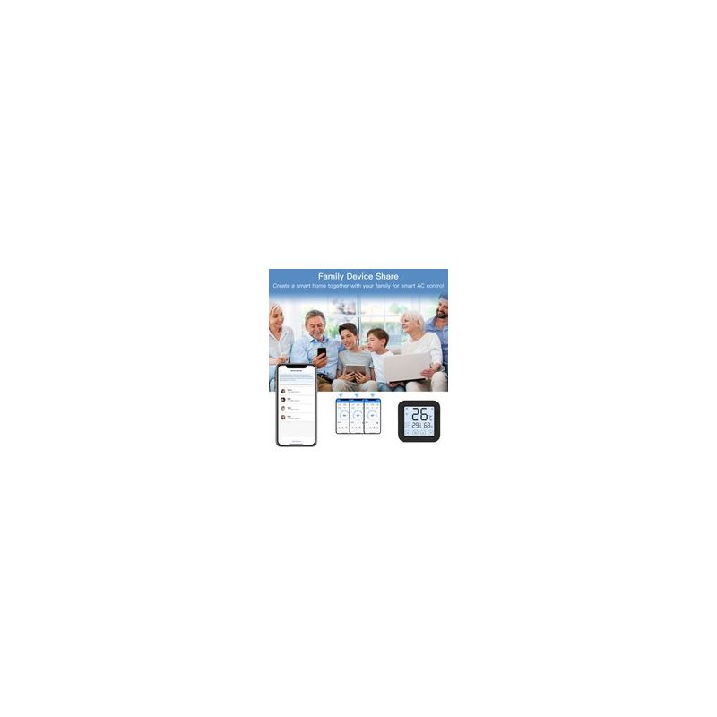 Intelligenter Wlan-controller Für Klimaanlagen Mit Lcd-bildschirm, Temperatur-/feuchtigkeitssensor Und Alexa-kompatibilität – Für Mini-split- Und Mobile Klimageräte