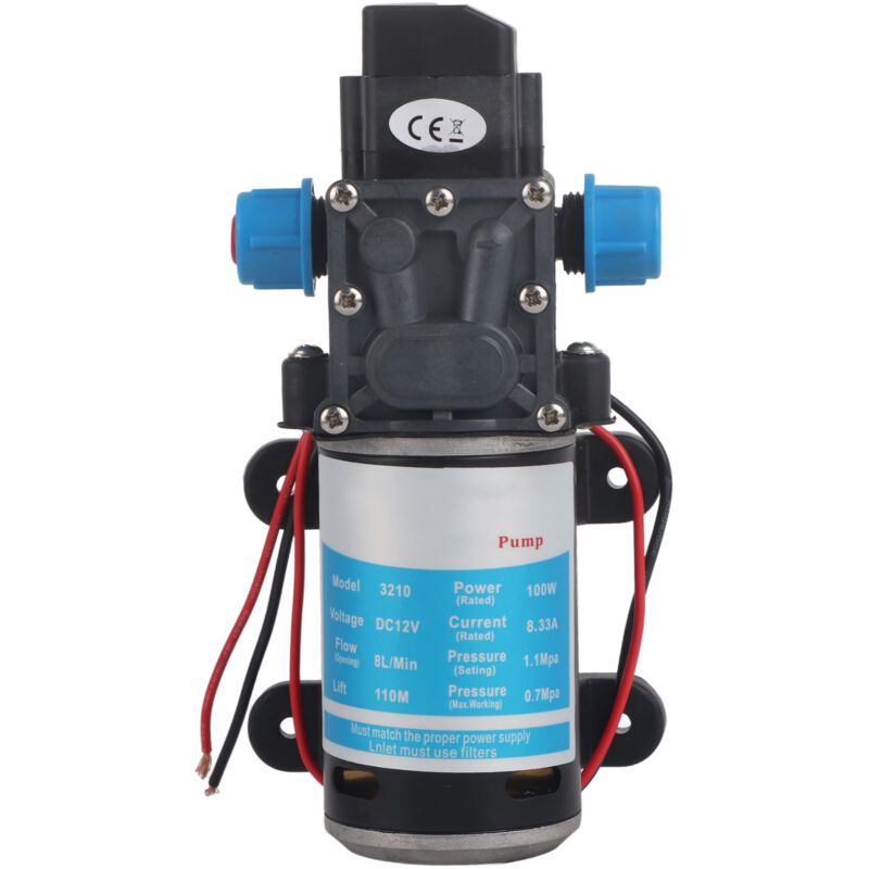 12-v-gleichstrom-selbstansaugwasserpumpe – 100 W, 160 Psi Druck, 8 L/min Fördermenge, 70 M Förderhöhe, Für Saubere Flüssigkeiten