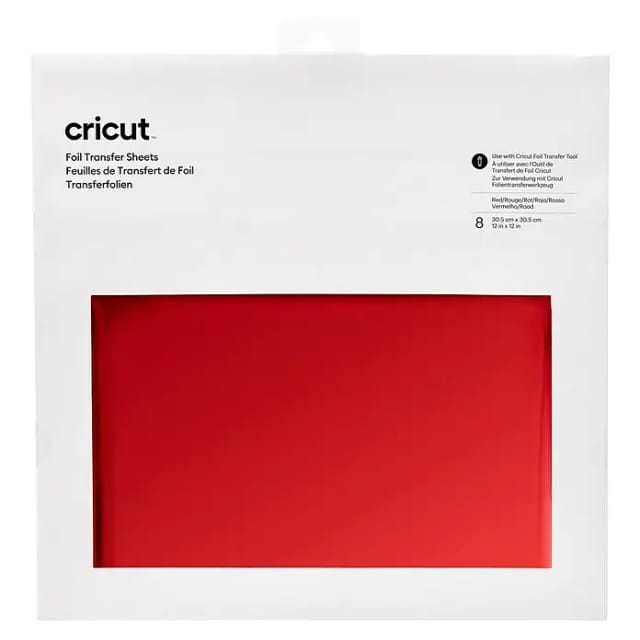 Cricut - foil transfer sheet - 30.5 x 30.5 cm - 8 sheets - red