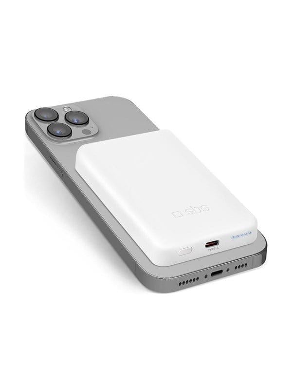 SBS TEBB5000MAG1CW 5000 mAh USB-C MagSafe compatible - white Powerbank (Akku) - Weiß - 5000 mAh
