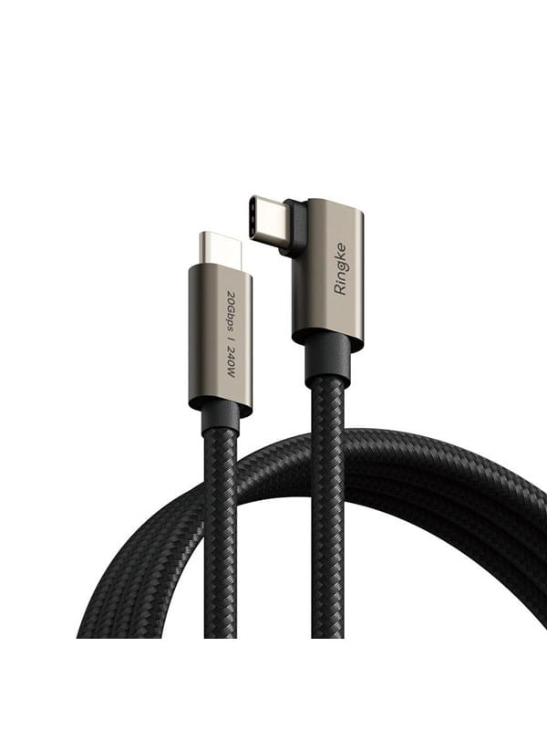 Ringke 3.2 gen. 2x2 USB-C PD 3.1 240W 2m angled cable - black