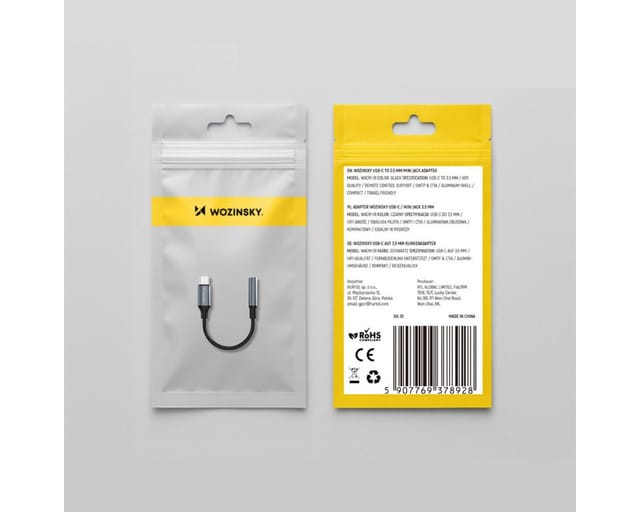 Wozinsky WACM-01 USB-C Adapter - Mini Jack 3.5mm - Black