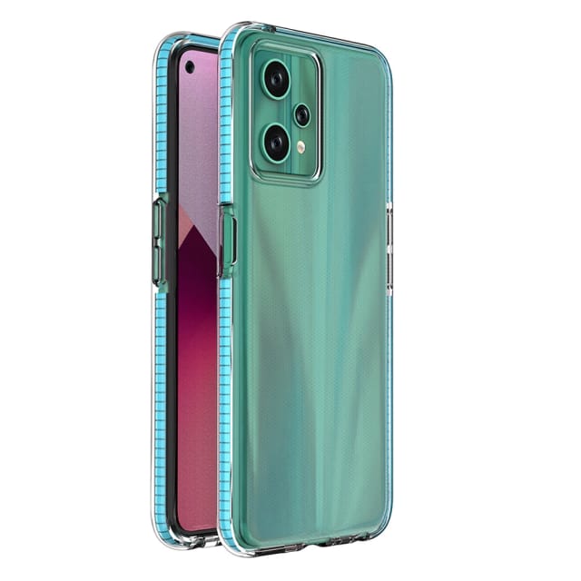 Hurtel Spring Case for Realme 9 Pro Silicone Cover with Frame Light Blue