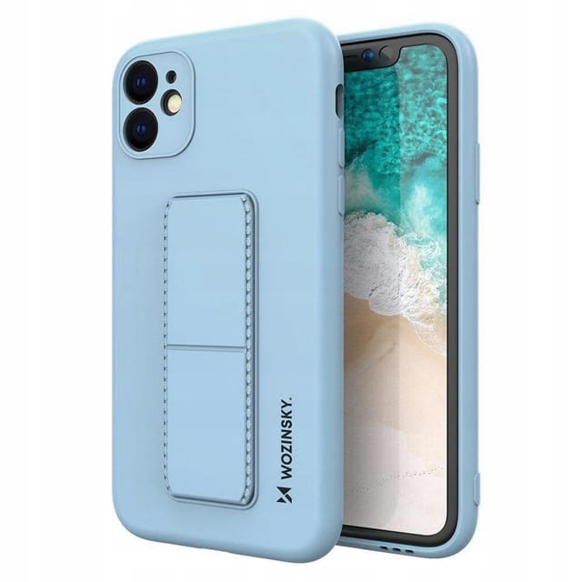 Wozinsky Kickstand Case Silicone Case with Stand iPhone 12 mini Light Blue