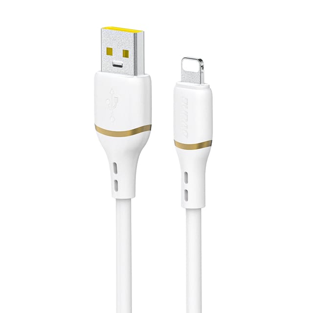 Dudao L25L USB-A - Lightning 1m 30W Soft Silicone Braided Cable - White