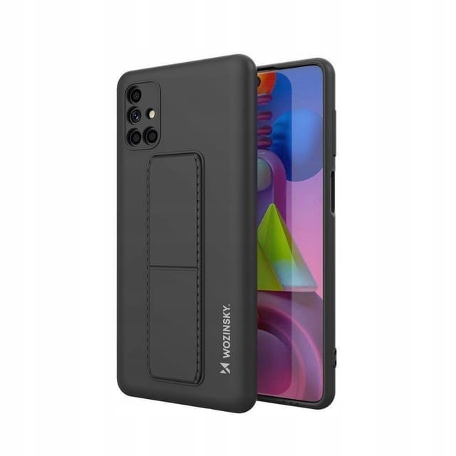 Wozinsky Kickstand Case Silicone Case with Stand Samsung Galaxy M51 Case Black