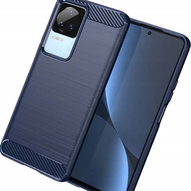 Hurtel Carbon Case for Xiaomi Poco F4 5G Flexible Silicone Carbon Cover Blue