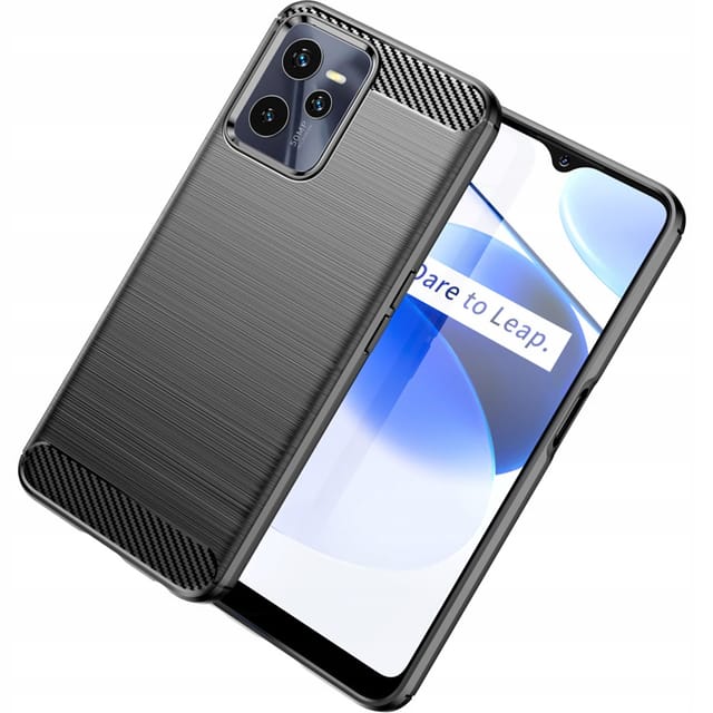 Hurtel Carbon Case for Realme C35 Flexible Silicone Carbon Cover Black