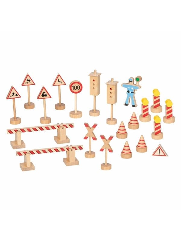 Goki Wooden Traffic Signs Set - 21pcs.
