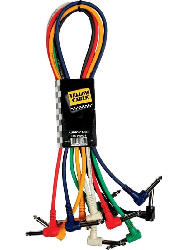 Yellow Cable P060C-6 - 6 x 1/4" Abgewinkelte Klinke/Abgewinkelte Klinke Patchkabel 60cm.