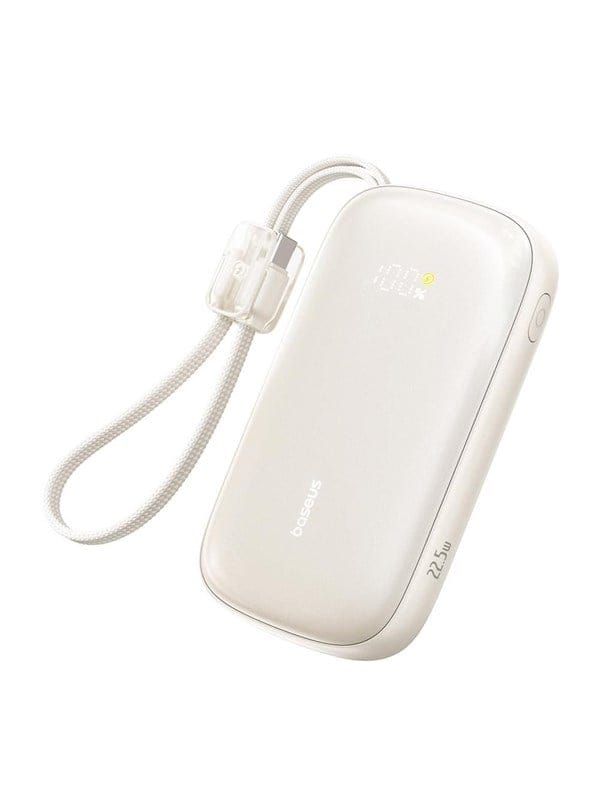 Baseus EnerFill FC21 Qpow 3 Ultra 20000mAh 22.5W Powerbank with Display and Cable Included - Beige Powerbank (Akku) - Beige - 20000 mAh