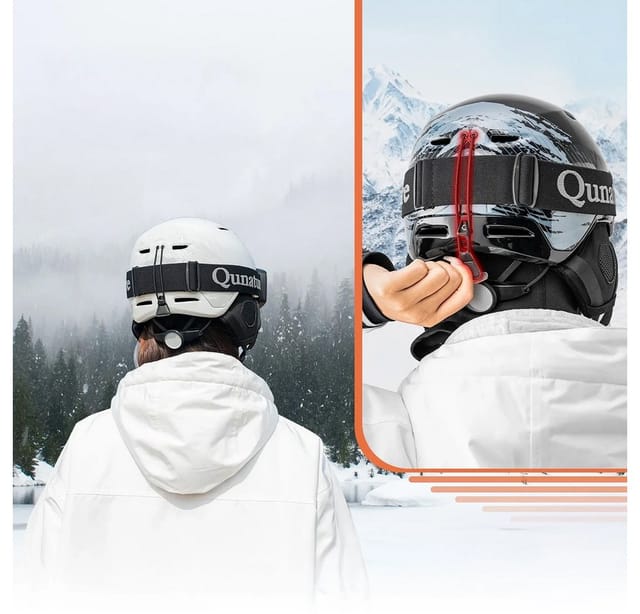 Rockbros Qunature 10130003002 Ski Helmet with Earmuffs Snowboard Size M - White