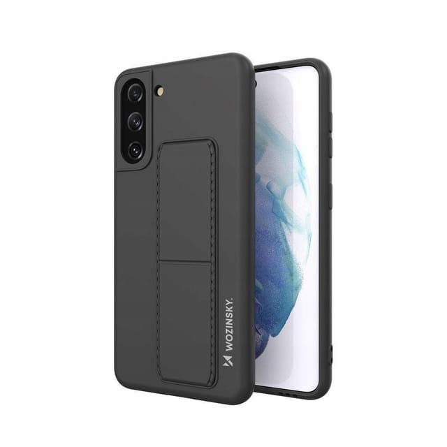 Wozinsky Kickstand Case Silicone Case with Stand Case Samsung Galaxy S21+ 5G Black