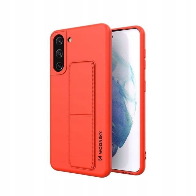 Wozinsky Kickstand Case Silicone Case with Stand Case for Samsung Galaxy S21+ 5G Red