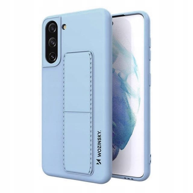 Wozinsky Kickstand Case Silicone Case with Stand Samsung Galaxy S21+ 5G Light Blue